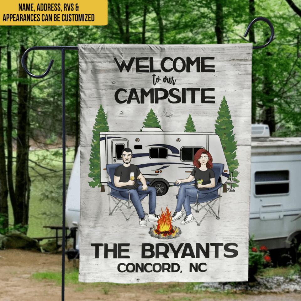 Welcome to our campsite - Personalized Garden Flag