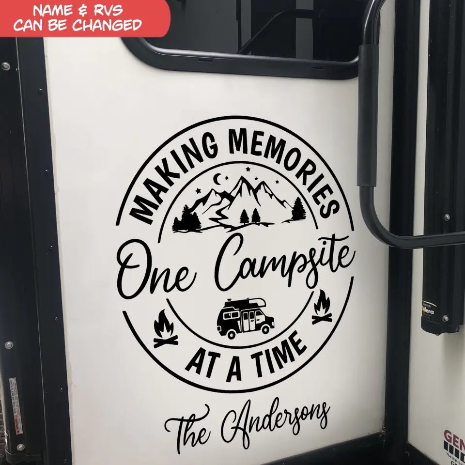 Making Memories One Campsite At A Time - Personalized Decal, Camping Gift, RVs Decor - PCD124