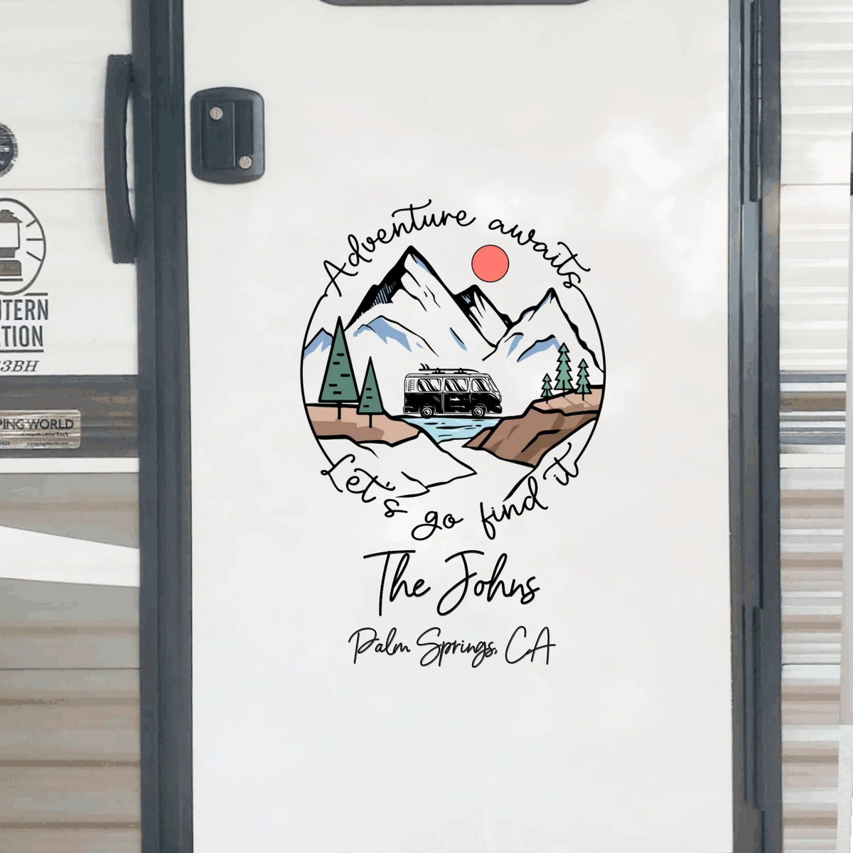 Adventure Awaits - Personalized Decal, Gift For Camping Lovers - PCD50