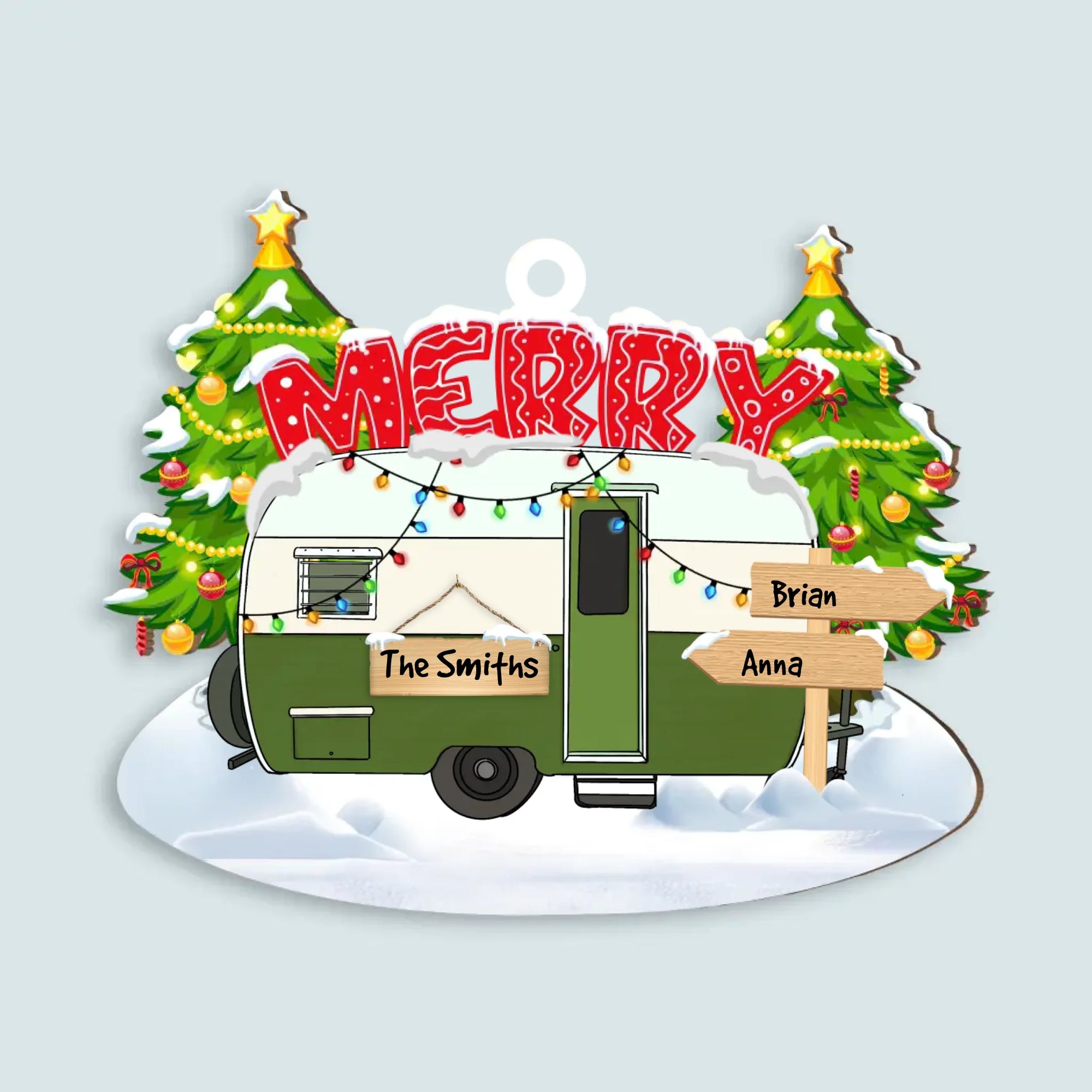 Merry Christmas Couple Camping Christmas Ornament, Gift For Camping Lover - OCP405