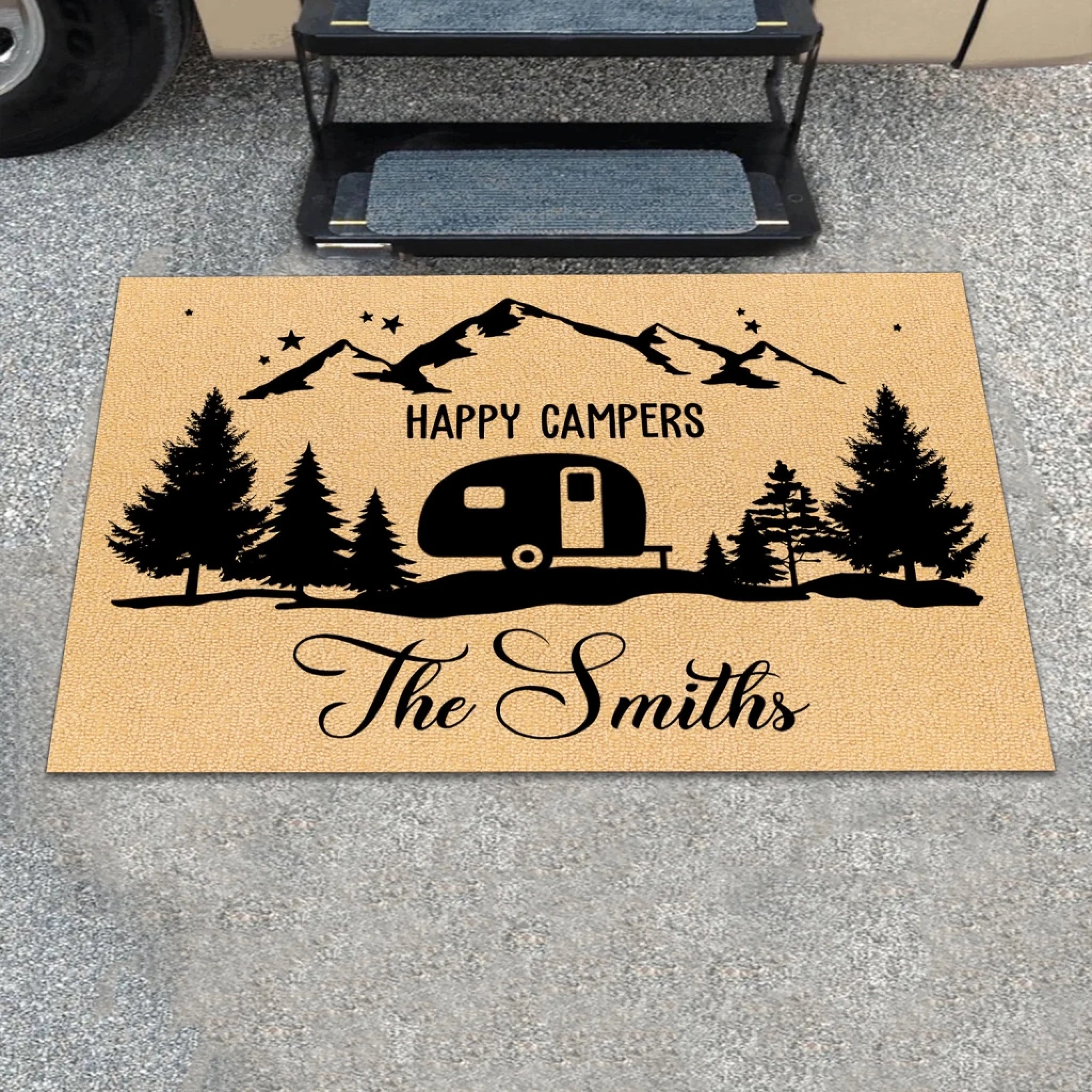 RVs Camping, Happy Campers - Personalized Door Mat, Gift For Camping Lover
