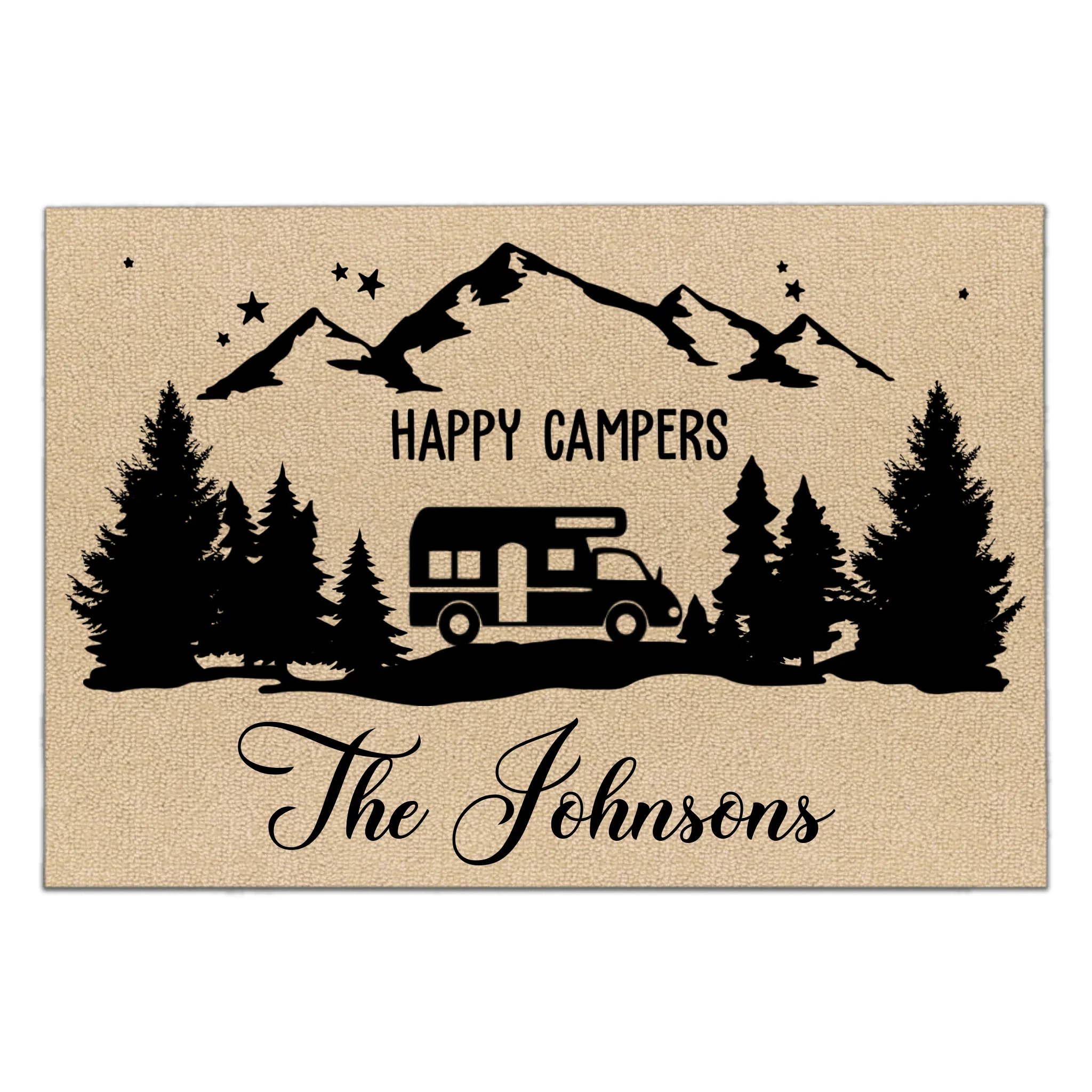 RVs Camping, Happy Campers - Personalized Door Mat, Gift For Camping Lover