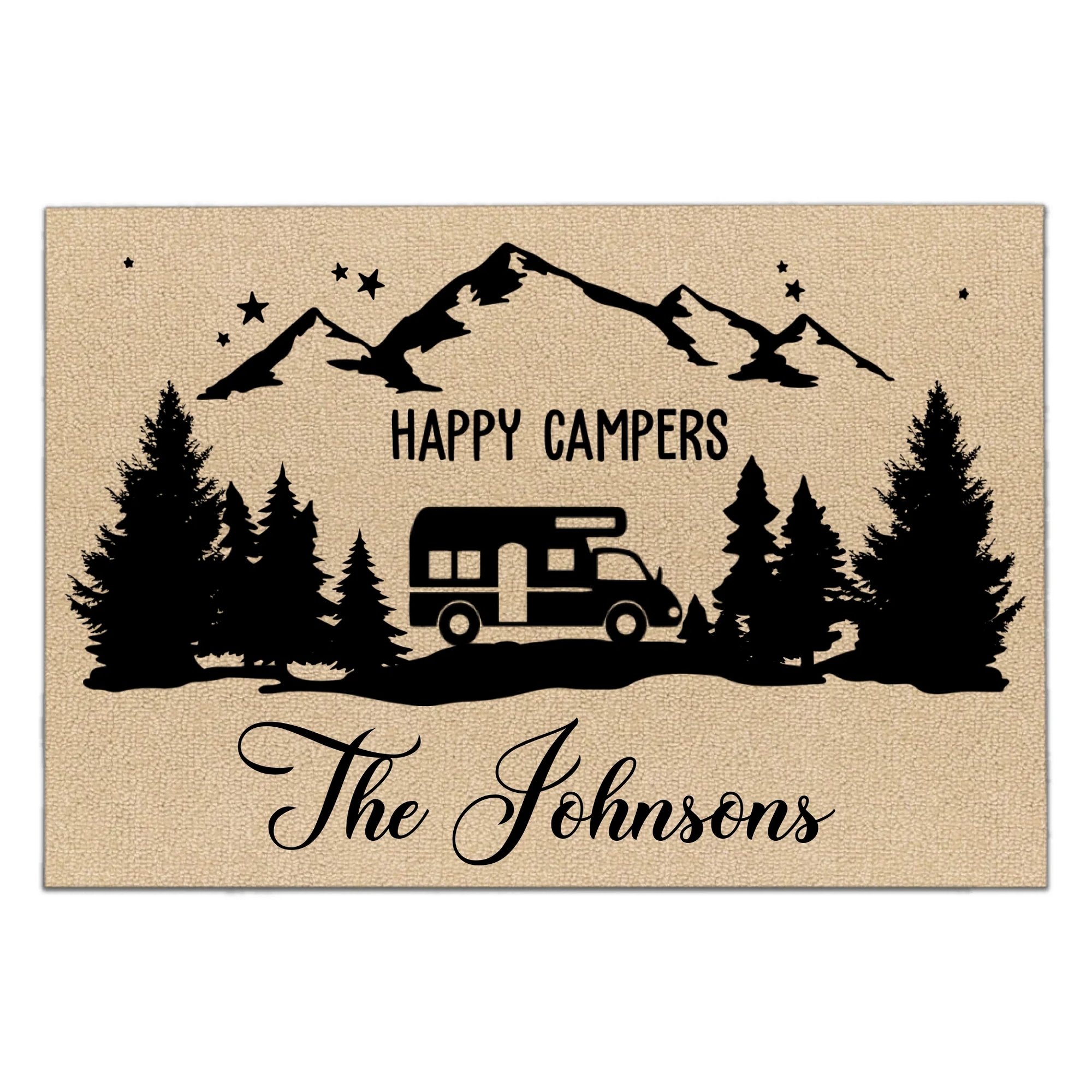 RVs Camping, Happy Campers - Personalized Door Mat, Gift For Camping Lover