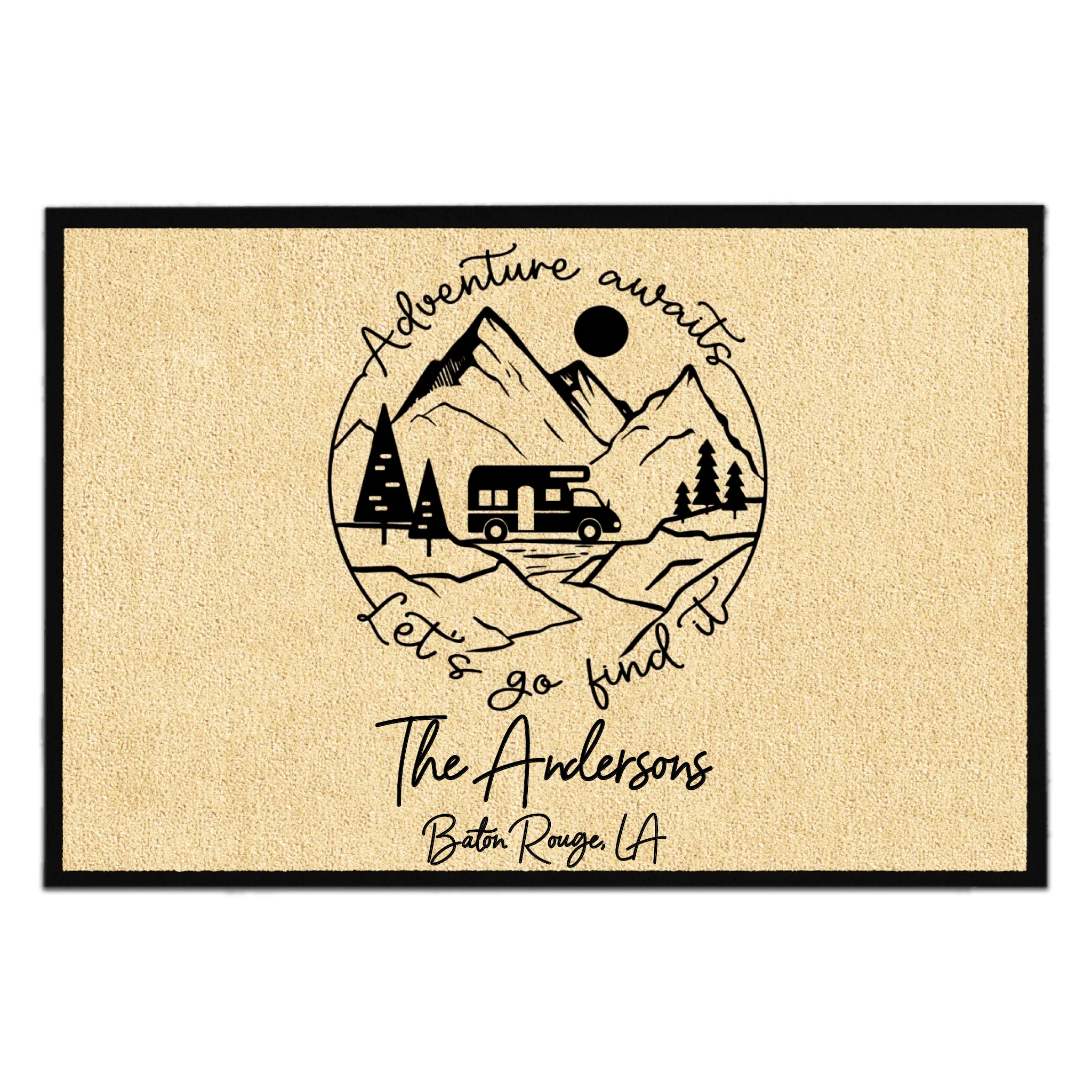 Adventure Awaits Camping - Personalized Doormat, Gift For Camping Lovers