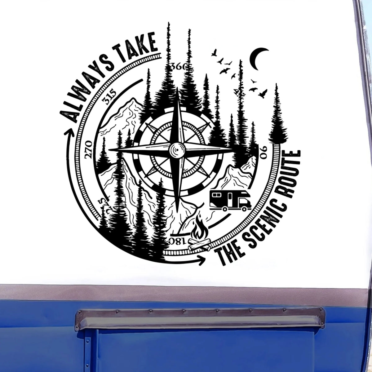 Always Take The Scenic Route Camping Adventure - Personalized Decal, Gift For Camping Lovers