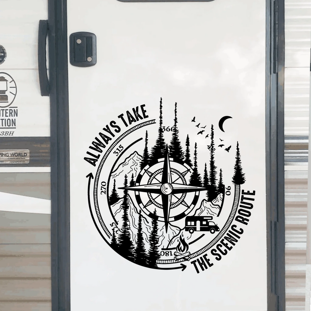 Always Take The Scenic Route Camping Adventure - Personalized Decal, Gift For Camping Lovers