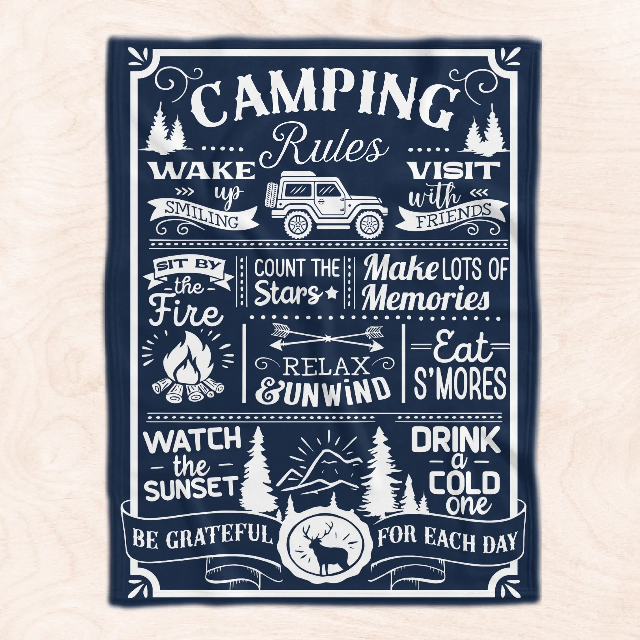 Camping Rules At Our Campsite - Personalized Blanket, Gift For Camping Lover