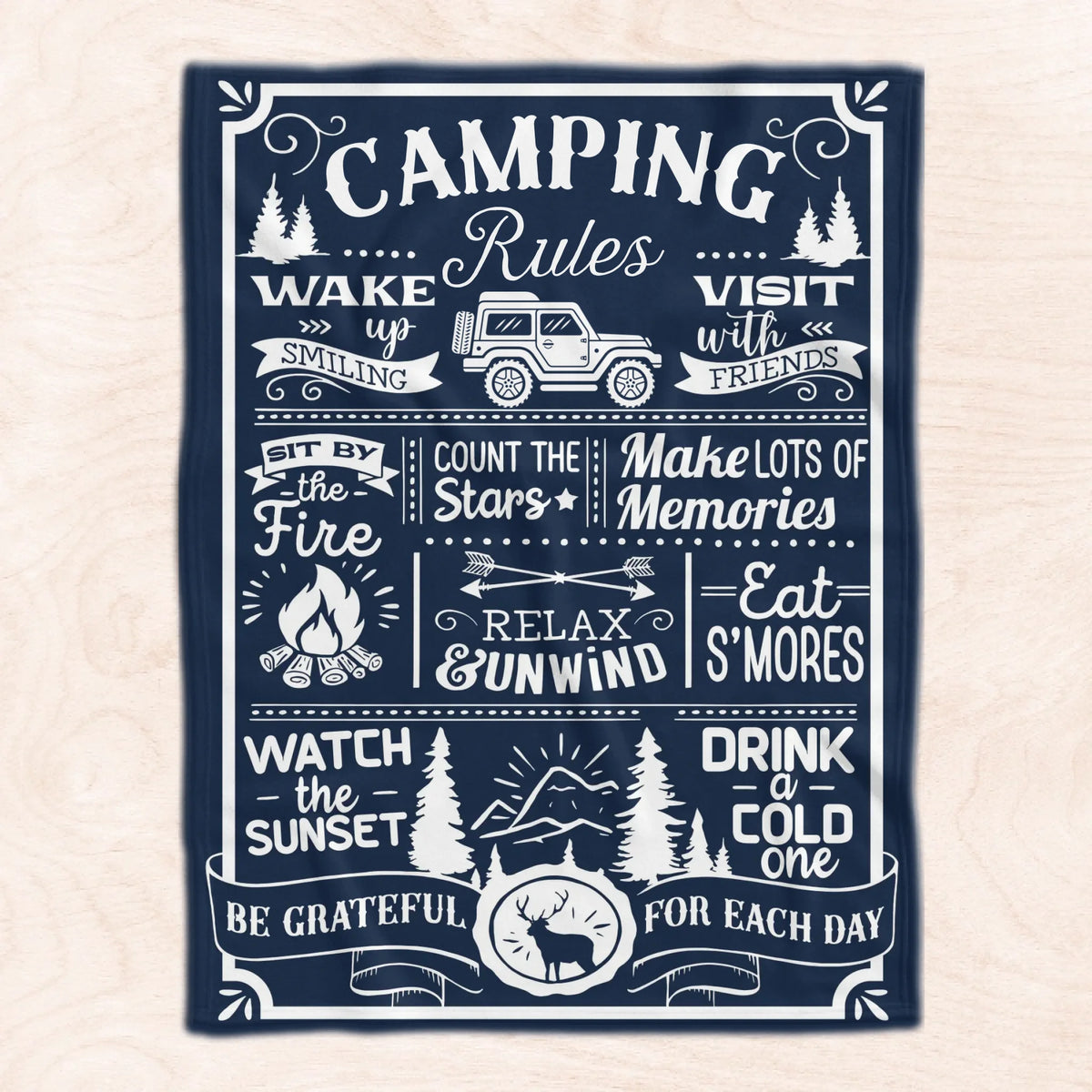 Camping Rules At Our Campsite - Personalized Blanket, Gift For Camping Lover