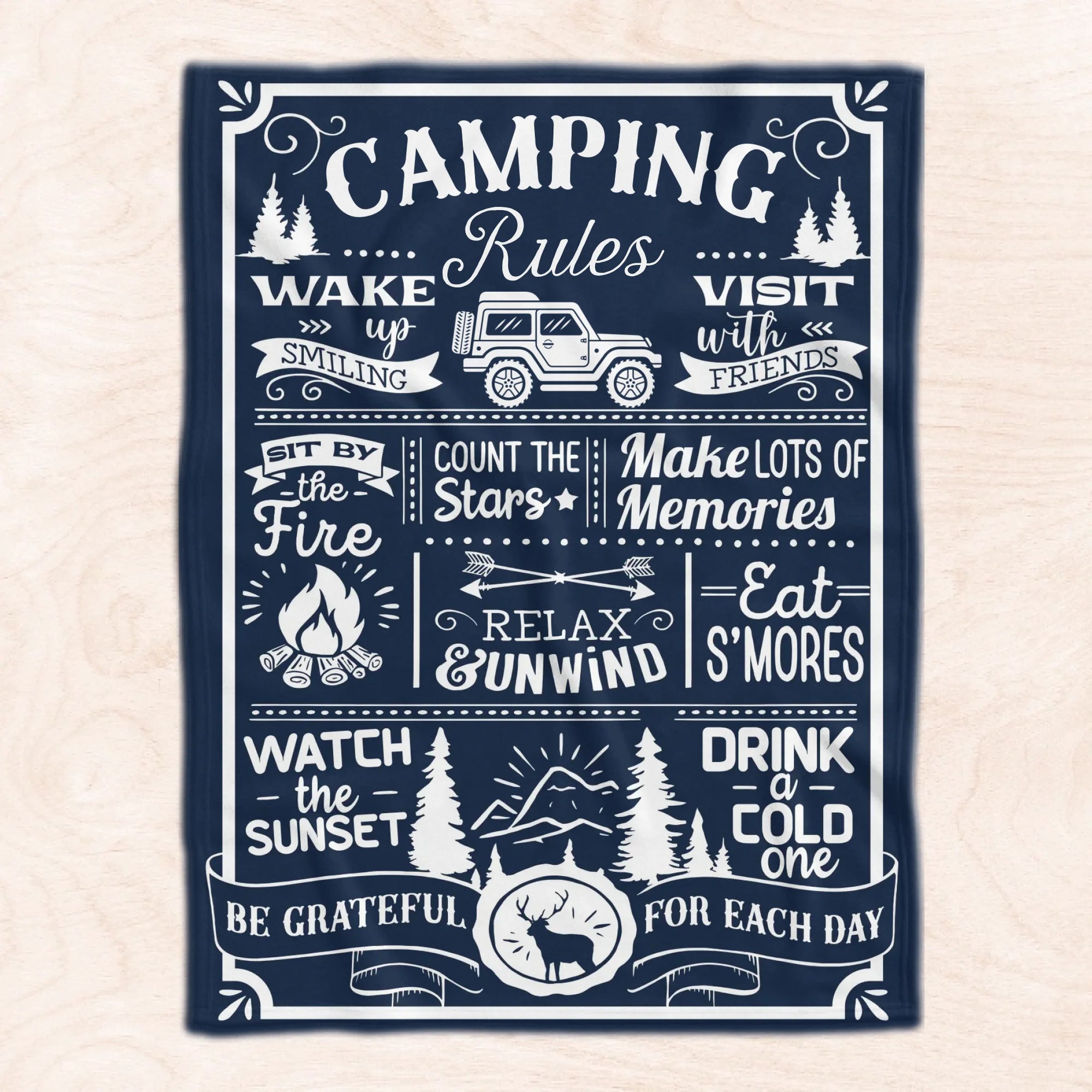 Camping Rules At Our Campsite - Personalized Blanket, Gift For Camping Lover