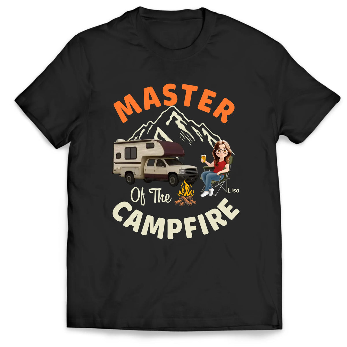 Master Of The Campfire - Personalized T-Shirt, Gift For Camping Lovers, Camping Shirt