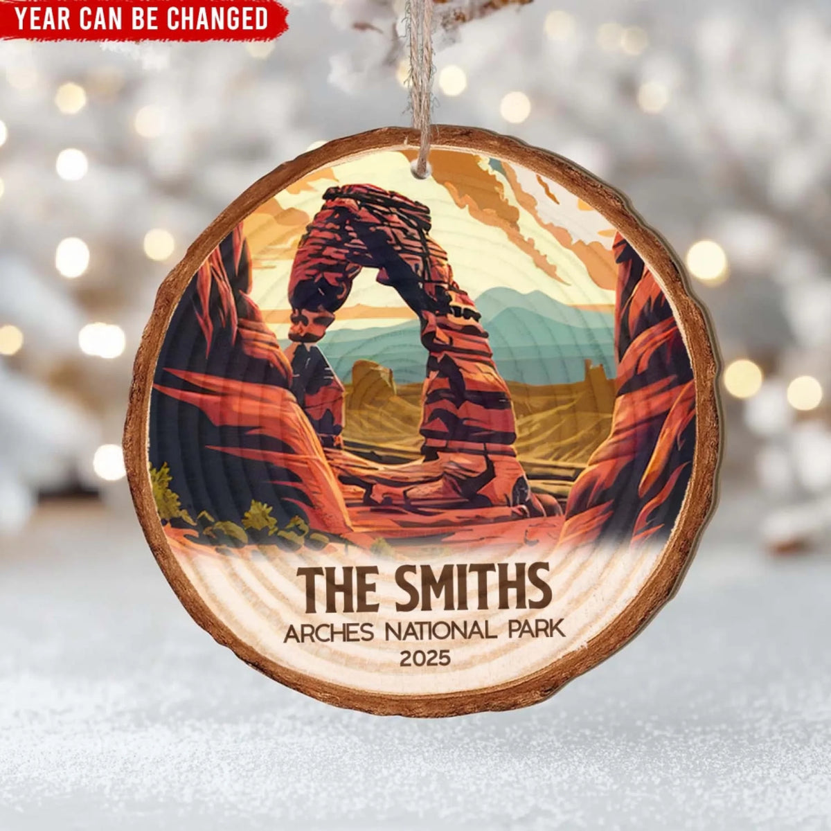 Custom National Parks Photo - Personalized Wood Slice Ornament, Adventure Lovers Ornament, Travel Souvenir Gift